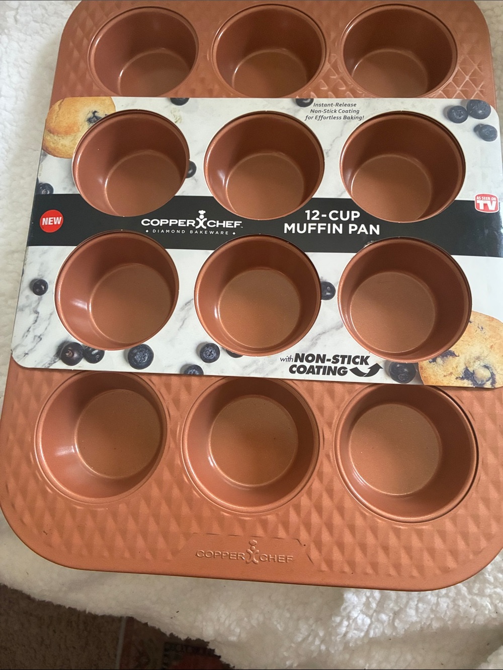 CopperChef 12-Cup Non-Stick Muffin Pan in Copper